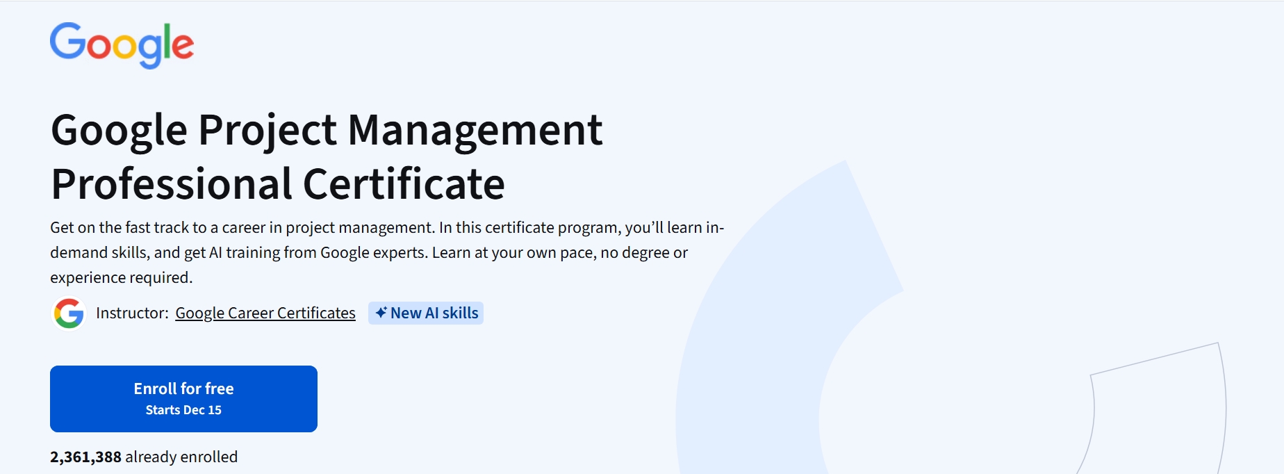 كورس Google Project Management Professional Certificate 